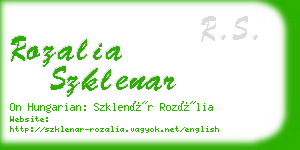 rozalia szklenar business card
